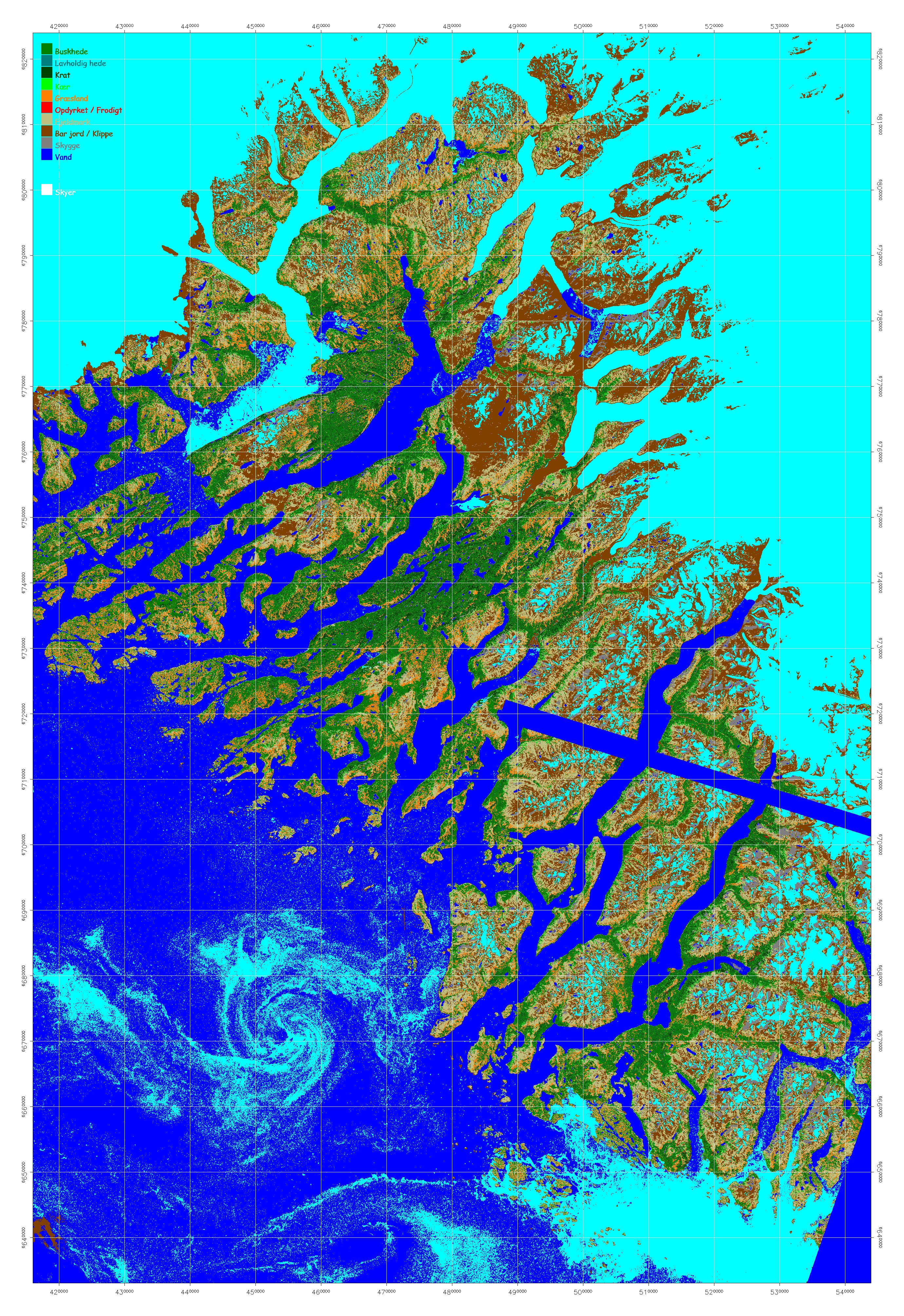 Vegetationskort for Sydgr&oslash;nland