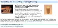 Optænding fra oven